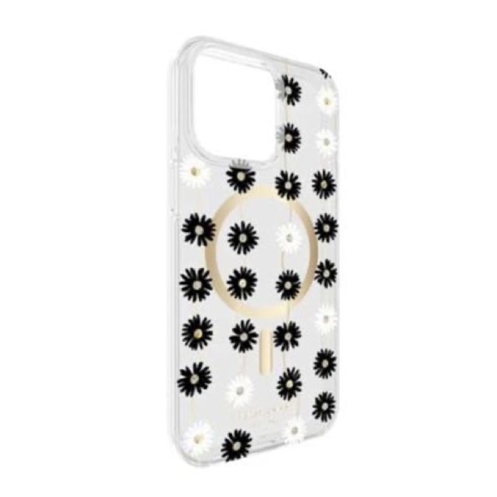 NWT! ♠️ kate spade protective case for iPhone 15/14/13 Floral Black and White - Picture 2 of 8